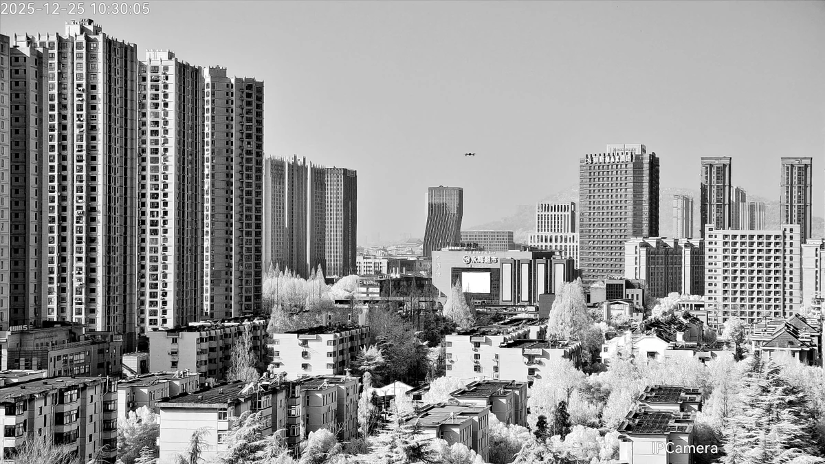Actual NIR field-test image of a consumer multirotor drone at 1 km